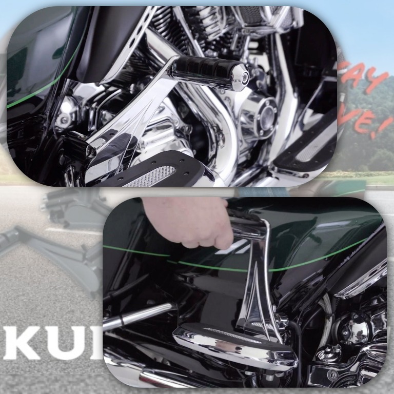 【一緒に走る時間を、もっと楽に、もっと自由に】 Kuryakyn 3ポジション調整式 パッセンジャーペグマウント3